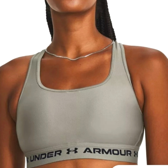 Under Armour Crossback Mid Bra, Sports Bra With Compression Green Size L NWOT - Picture 1 of 9